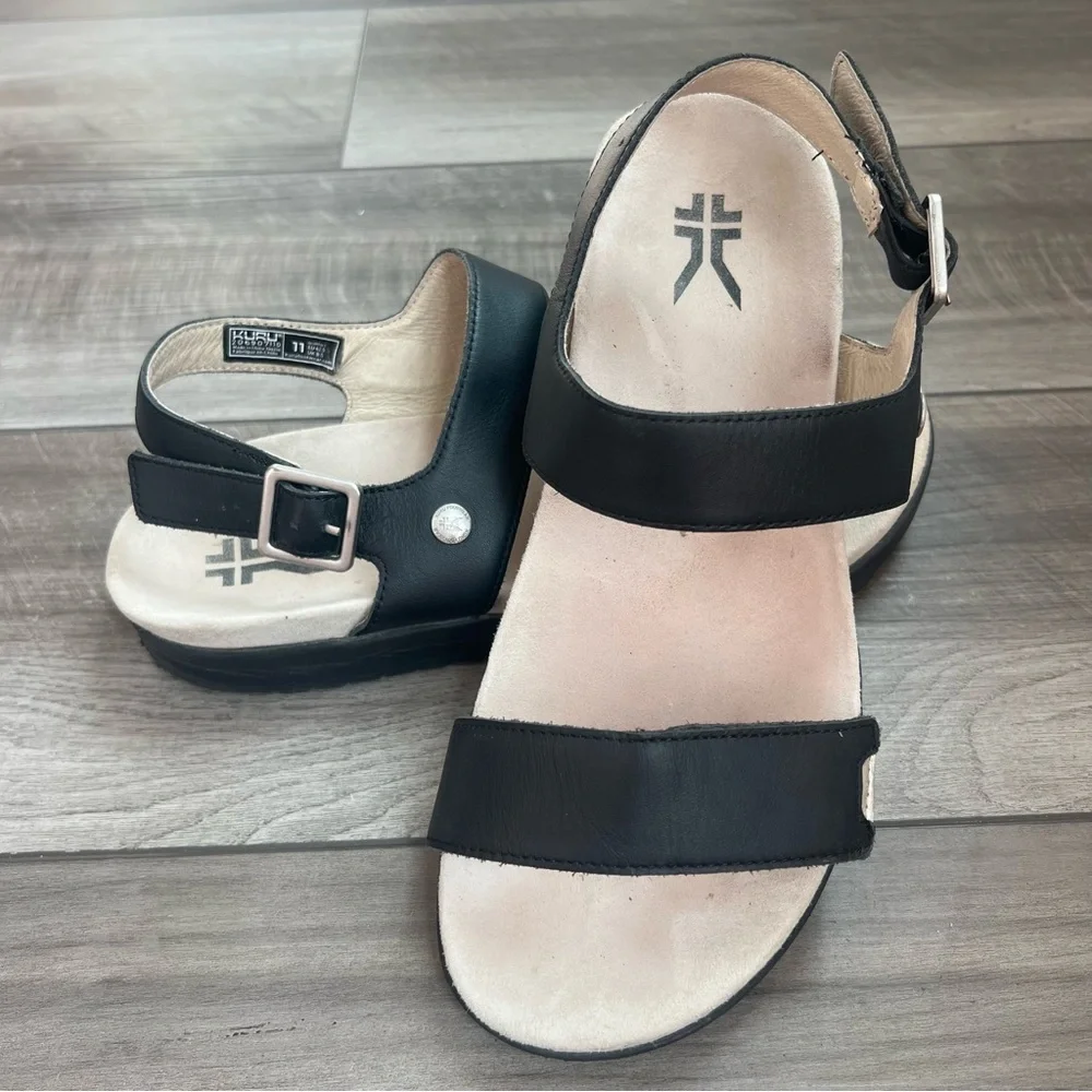 KURU Black and Cream Women's Sandal - 11 - Picture 4 of 7
